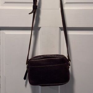 Portland Leather Brown Crossbody Bag Compact and Stylish